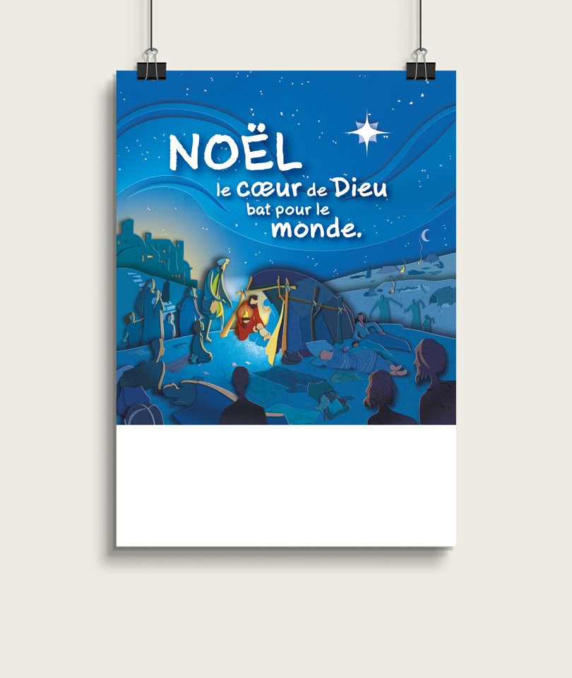 NOËL - Le coeur de Dieu bat pour le monde / Affiche A3