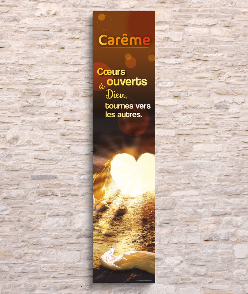 CARÊME - Coeurs ouverts à Dieu / Banderole verticale