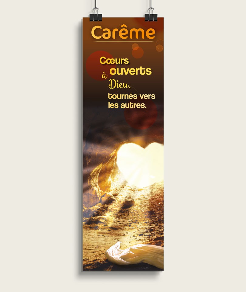 CARÊME - Coeurs ouverts à Dieu / Petite Banderole verticale