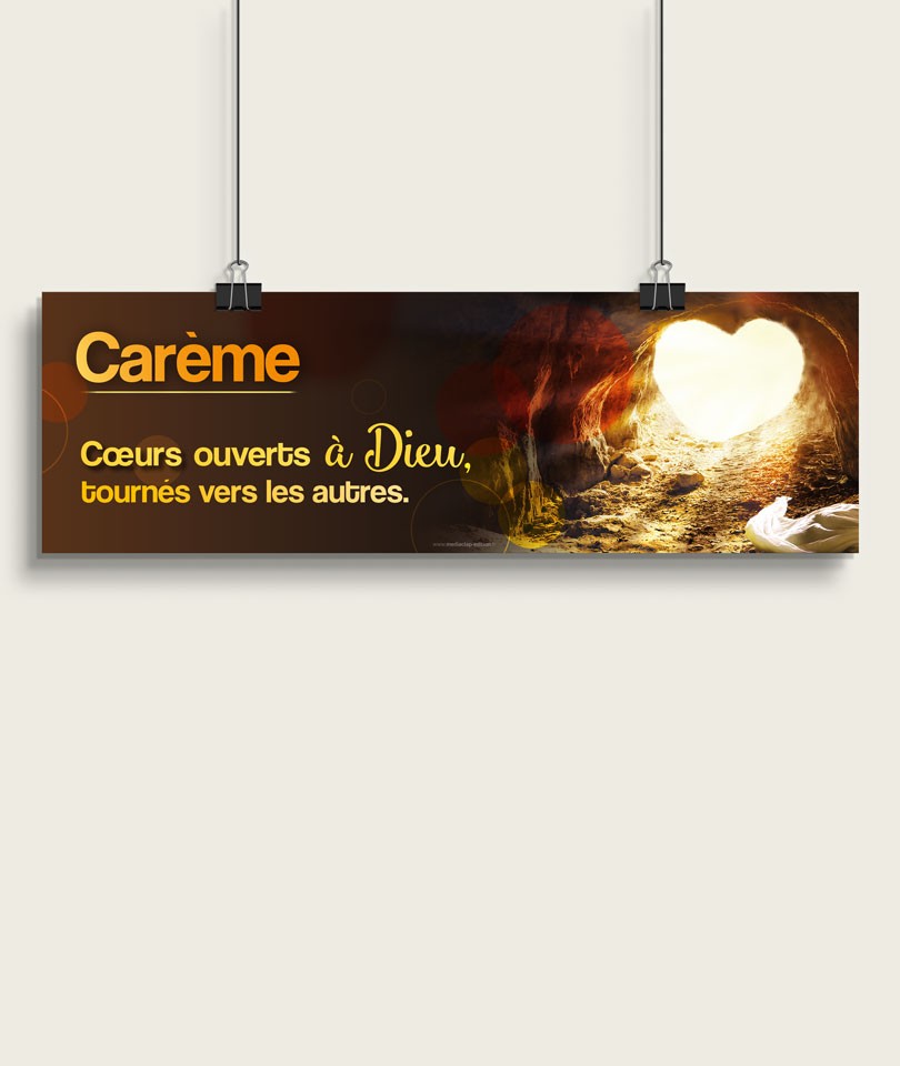 CARÊME - Coeurs ouverts à Dieu / Petite Banderole horizontale